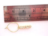 Gold Plated India Style Clear Five Crystal Line Dangle Nose Hoop 22 gauge 22g - I Love My Piercings!