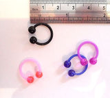 4 Pieces Plastic No Metal Horseshoes Hospital Retainers Open Hoops Septum Rings 14 gauge 14g - I Love My Piercings!