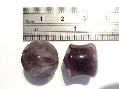 Amethyst Purple Stone Double Flare Stretched Ear Lobes Plugs 1/2 inch 12mm - I Love My Piercings!