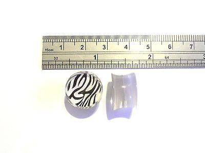 ZEBRA STRIPE Double Flare Acrylic Plugs 9/16 inch - I Love My Piercings!