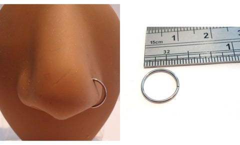 Surgical Steel Seamless 9 mm Diameter Twist Open Nose Hoop Jewelry 20 gauge 20g - I Love My Piercings!