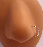 Sterling Silver Seamless Nose Hoop Ring Stud 18 gauge 18g 10mm diameter - I Love My Piercings!