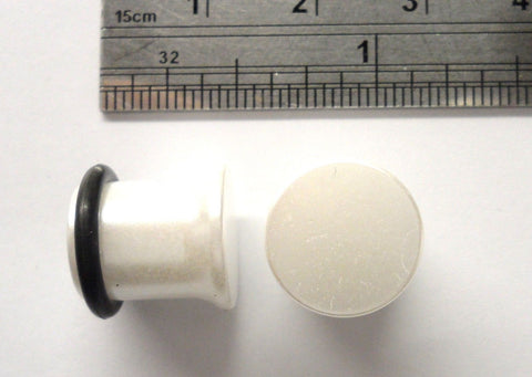 Acrylic Faux White Pearl Single Flare Black O rings Plugs Lobe Jewelry 00 gauge - I Love My Piercings!