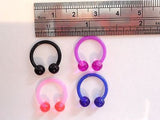 4 Pieces Plastic No Metal Horseshoes Hospital Retainers Open Hoops Septum Rings 14 gauge 14g - I Love My Piercings!