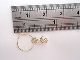 Gold Plated India Style Clear Crystal Dangle Nose Hoop 22 gauge 22g - I Love My Piercings!
