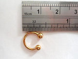 Gold Titanium Lip Ring Bottom Side Half Hoop Horseshoe 16 gauge 16g - I Love My Piercings!