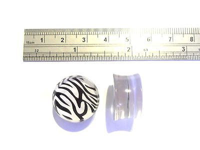 ZEBRA STRIPE Double Flare Acrylic Plugs 3/4 inch - I Love My Piercings!