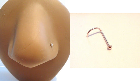 14K White Gold Tiny Ball Nose Screw Curl Twist Post Stud Ring 20 gauge 20g - I Love My Piercings!