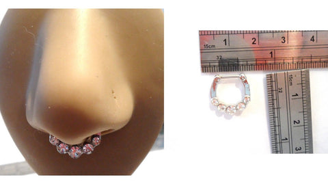 CZ Crystal Surgical Steel Septum Ornate Tribal Hoop Barbell Jewelry 16 gauge 16g - I Love My Piercings!