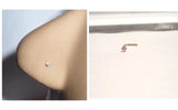 10K Gold 1.5mm Diamond cz Tiny Crystal 4 Claw Set Pronged Nose Pin Stud 22 gauge - I Love My Piercings!