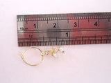 Gold Plated India Style Clear Crystal White Pearl Dangle Nose Hoop 22 gauge 22g - I Love My Piercings!