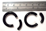 Pair BLACK Acrylic Seamless Segment Stretched Lobe Hoops Rings Plugs 6 gauge 6g - I Love My Piercings!