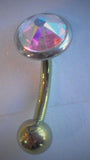 Crystal Pure Titanium Gem Gold VCH Vertical Clit Hood 14 gauge - I Love My Piercings!