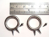 Pair 2 pieces Surgical Steel Spiked Segment Rings Hoops Seamless 8 gauge 8g (/) - I Love My Piercings!