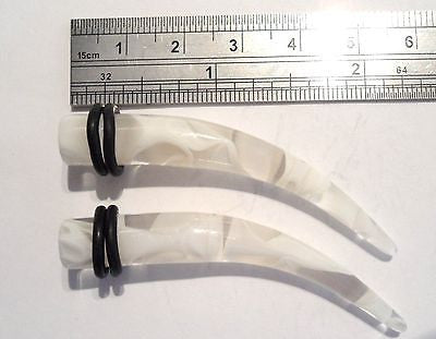 WHITE CURVED Lobe Stretchers Plugs Tapers 0 gauge 0g - I Love My Piercings!