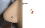 10K Gold Diamond cz Crystal Coiled Spiral Nose Pin Stud Jewelry 22 gauge 22g - I Love My Piercings!