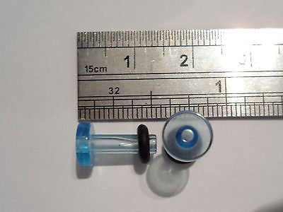 Pair LIGHT BLUE SINGLE FLARE  Acrylic Tunnels  8 gauge - I Love My Piercings!