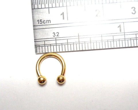 Gold Titanium 6mm Smaller Little Tiny Horseshoe Ring Cartilage Hoop 16 gauge 16g - I Love My Piercings!