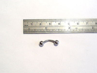 CURVED Barbell Surgical STEEL Ring 5mm Balls 14 gauge - I Love My Piercings!