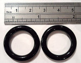 Pair BLACK Acrylic Seamless Segment Stretched Lobe Hoops Rings Plugs 6 gauge 6g - I Love My Piercings!
