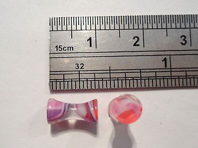 Pair COLORFUL Double Flare Ear Lobe Plugs 8 gauge 8g - I Love My Piercings!