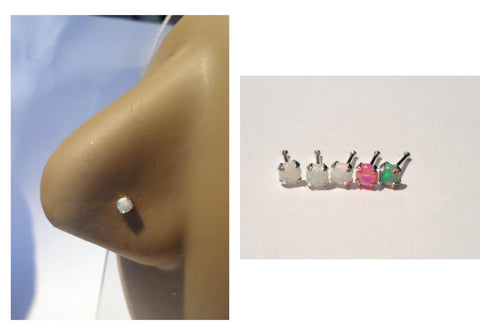 Sterling Silver Jewelry Opal Nose Bones Straight Pins Ball End 22 gauge 22g - I Love My Piercings!