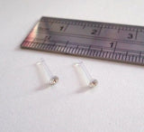 2 Clear Crystal Post Sensitive Metal Allergie Nose Bones Ball End 20 gauge 20g - I Love My Piercings!