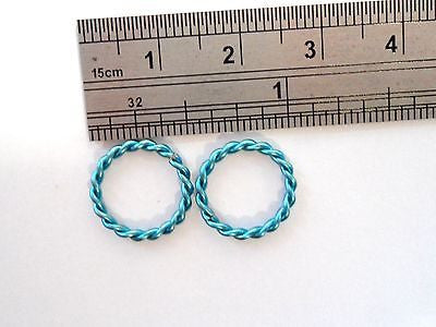 Coiled Enamel Non Tarnish Lip Conch Cartilage Helix Hoops 14 gauge 14g Teal - I Love My Piercings!