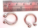 Surgical Stainless Steel Horseshoes Half Hoop Circular Earrings 12mm 8 gauge 8g - I Love My Piercings!