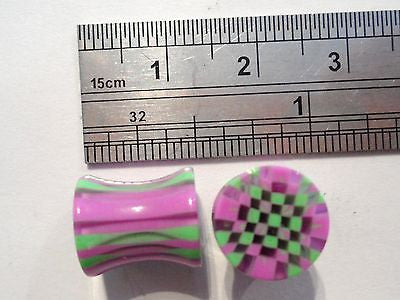 New Pair Double Flare Acrylic Ear Lobe Plugs 0 gauge 0g - I Love My Piercings!