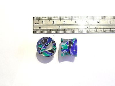 Pair COLORFUL Double Flare Ear Lobe Plugs 9/16 inch " - I Love My Piercings!