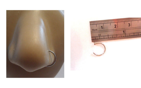 Surgical Steel Open Hoop Nose Ring Thin Jewelry 20 gauge 20g 8mm diameter - I Love My Piercings!