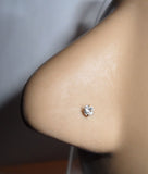 10K Gold 2.5mm Diamond cz Crystal 4 Claw Set Pronged Nose Pin Stud 22 gauge 22g - I Love My Piercings!