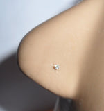 10K Gold 1.5mm Diamond cz Tiny Crystal 4 Claw Set Pronged Nose Pin Stud 22 gauge - I Love My Piercings!