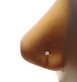 Black Titanium Clear CZ Crystal 4 Claw Nose L Shape Post Pin Stud 20 gauge 20g - I Love My Piercings!