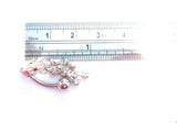 Surgical Steel Clear CZ Shower Top Down Reverse Belly Bar Ring Jewelry 14 gauge - I Love My Piercings!