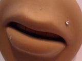Plastic Flexible Monroe Top Lip Ring Stud Post Clear CZ Crystal 16 gauge 16g - I Love My Piercings!