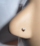 10K Yellow Gold Heart Nose L Shape Pin Stud Post Jewelry 22 gauge 22g - I Love My Piercings!