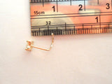 10K Yellow Gold 4 Petal Flower Clear CZ Nose Screw Curl Twist Post 20 gauge 20g - I Love My Piercings!