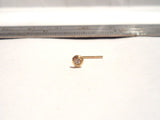 10K Yellow Gold 2.5mm Bezel Set Clear CZ Nose Pin Stud Jewelry 22 gauge 22g - I Love My Piercings!