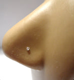 10 Sterling Silver Claw Set Tiny Diamond cz Crystal Nose Studs 22 gauge - I Love My Piercings!