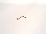 10K Yellow Gold 1.5mm Tiny Ball L Shape Nose Pin Stud Jewelry 22 gauge 22g - I Love My Piercings!