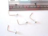 4 Pc Sterling Silver 2.5mm Clear CZ Crystal Nose Studs L Shape Pins 22 gauge 22g - I Love My Piercings!