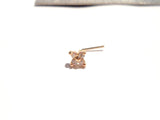 10K Gold Claw Set Pronged Flower Diamond cz Crystal L Shape Nose Pin Stud 22 gauge - I Love My Piercings!