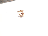 10K Gold Diamond cz Crystal Coiled Spiral Nose Pin Stud Jewelry 22 gauge 22g - I Love My Piercings!