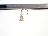 14K Yellow Gold Star 5 Claw Set Pronged Clear Crystal Nose Screw Stud 20 gauge - I Love My Piercings!