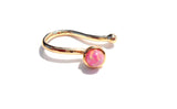 18k Gold Plated Fake Faux Pink Opal Ball Nose Hoop Clip Cuff Looks 18 gauge - I Love My Piercings!