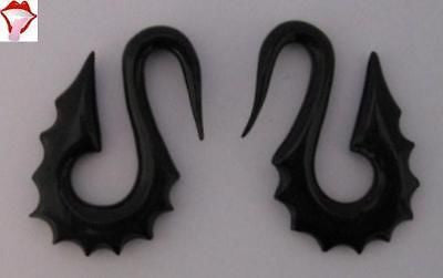 Black Horn Spike Plugs Tapers Lobe Rings 8 gauge 8g - I Love My Piercings!
