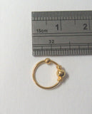 18k Yellow Gold Plated Bali Ball Twist Coil Ear Cartilage Hoop Ring 20 gauge 20g - I Love My Piercings!