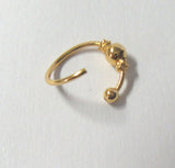 18k Yellow Gold Plated Bali Ball Twist Coil Ear Cartilage Hoop Ring 20 gauge 20g - I Love My Piercings!